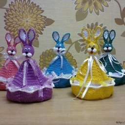 ​Вязаный пасхальный зайчик