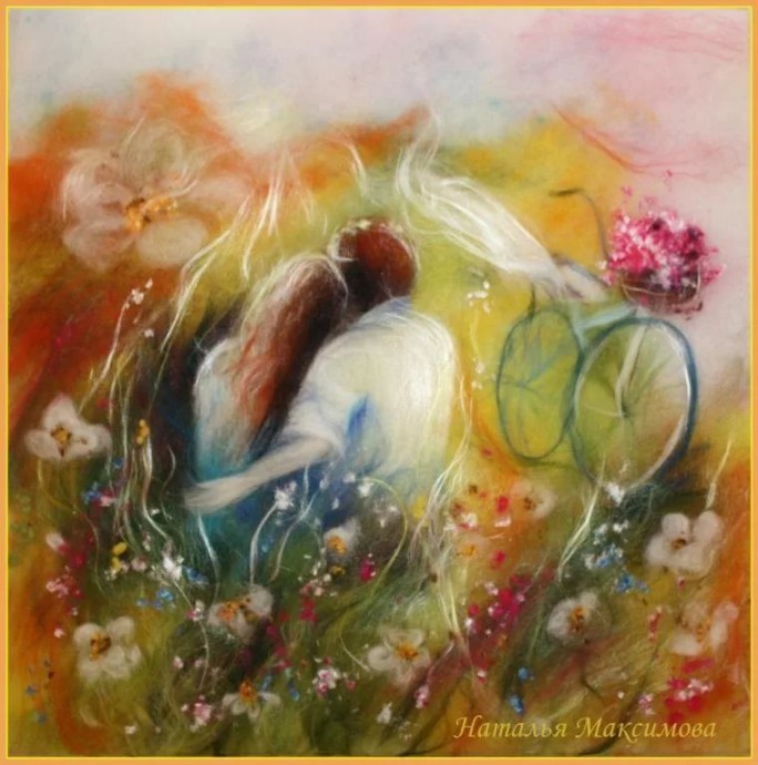 Влюбленные пары в технике шерстяной акварели: утонченные идеи