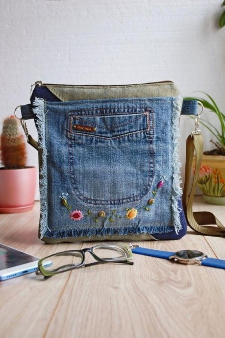 Миниатюрные сумочки из джинсов Миниатюрные сумочки из джинсов