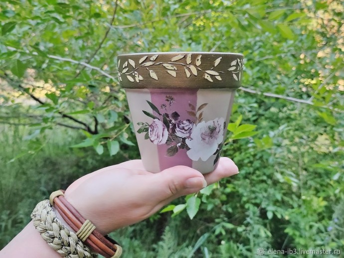 Украшение цветочных горшков