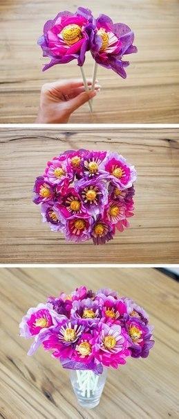 Оригинальный букет из конфет на палочке