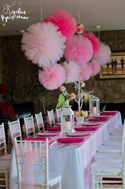 Помпоны из фатина для декора