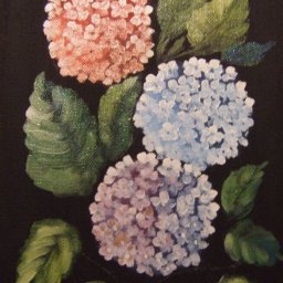 ​Рисуем декоративную картину "Гортензия"