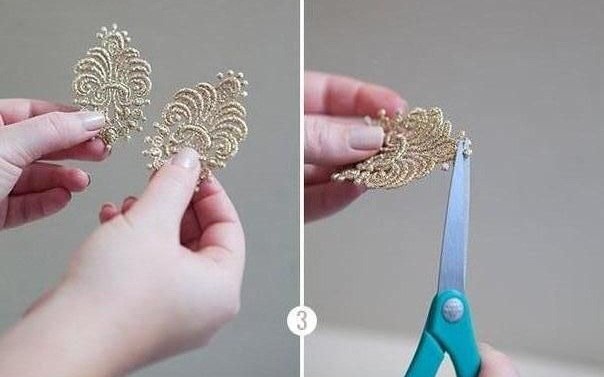 Серьги из кружева