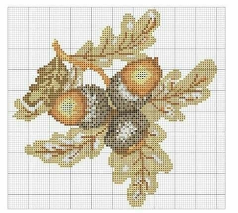 Вышиваем желуди и другие природные материалы