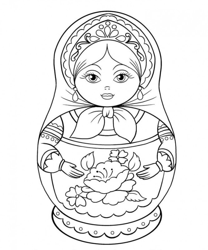 Брошки-матерешки с шаблонами