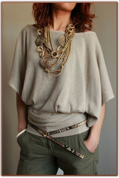 Трикотажная просторная туника