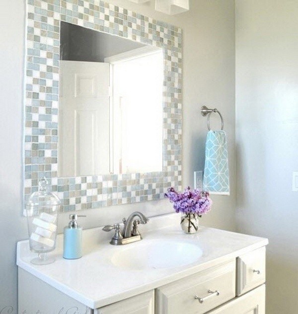 Зеркало с мозаикой в ванной комнате своими руками
