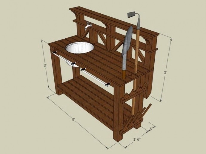 Дачный садовый рабочий стол своими руками