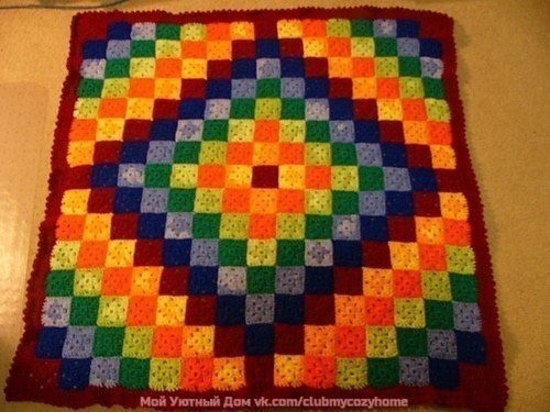 ​Плед с ромбовидным узором