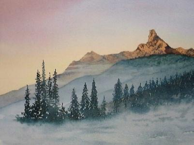 Рисуем зимние горы