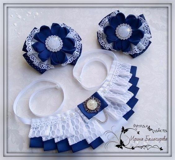 Украшения из атласных лент