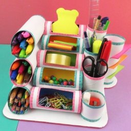 Органайзер из картонных трубочек