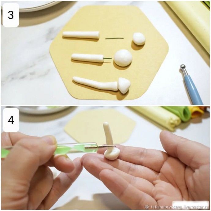 Брошь с опятами из полимерной глины Брошь с опятами из полимерной глины