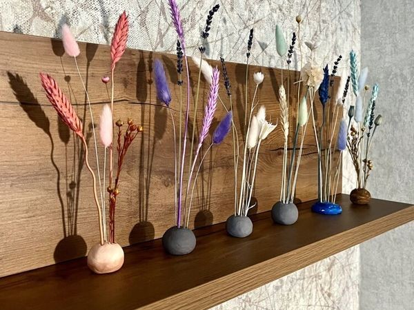 Создаём простые мини-композиции из сухоцветов