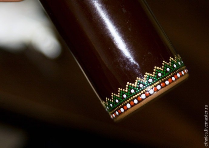 Мастер-класс по точечной росписи бутылки в африканском стиле (Автор: Nika Ethnica)