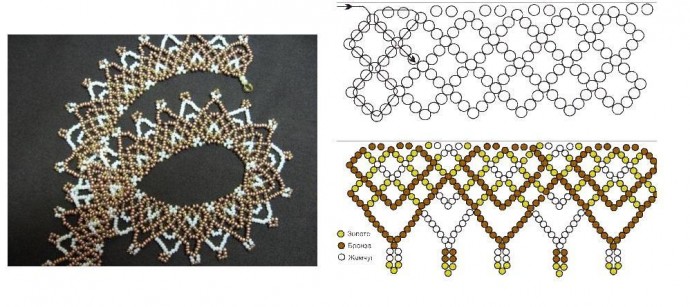 Очень красивые колье из бисера со схемами Очень красивые колье из бисера со схемами