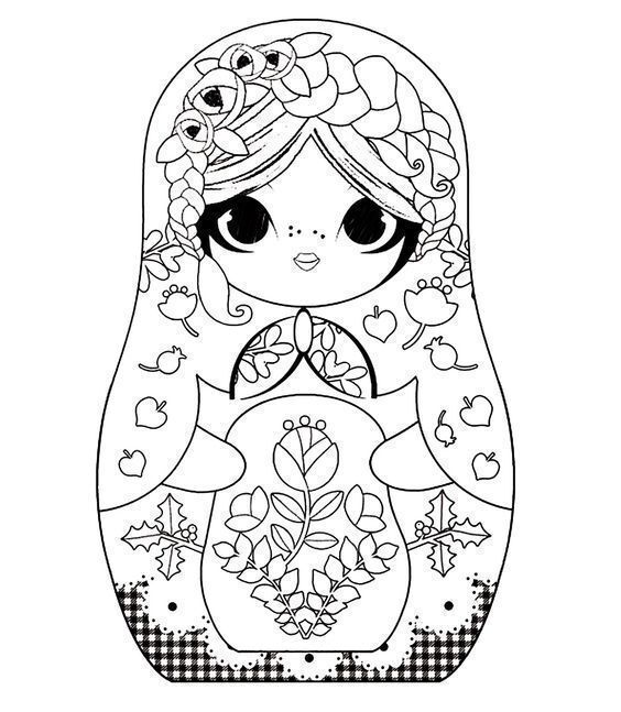 Брошки-матерешки с шаблонами