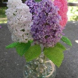 Букет сирени из бисера