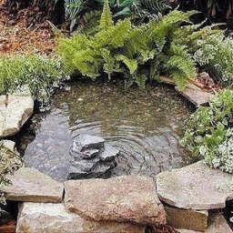 Декоративный прудик из старой покрышки