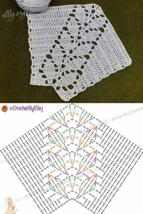 Красивые угловые повороты в ажурном вязании