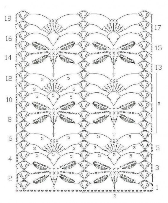 Нежные ажурные узоры крючком