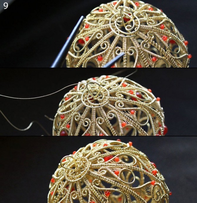 ​Новогодний шар из проволоки