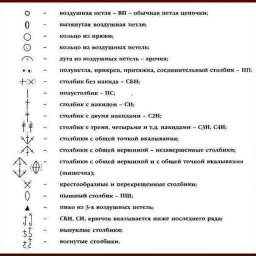 ​Расшифровка схемы для вязания крючком