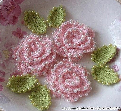 Шикарные вязаные цветы крючком