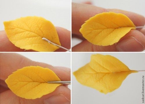 Веточка шиповника из полимерной глины: мастер-класс