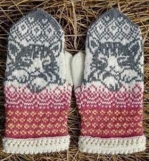 ​Узор с кошкой в технике жаккарда