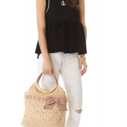 ​Летняя ажурная сумка с бантиком