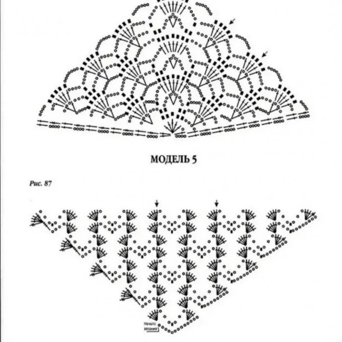 ​Схемы для вязания косынок крючком