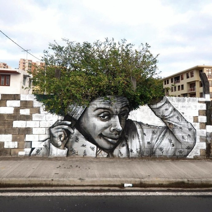 Стрит-арт с использованием деревьев: сногсшибательные идеи