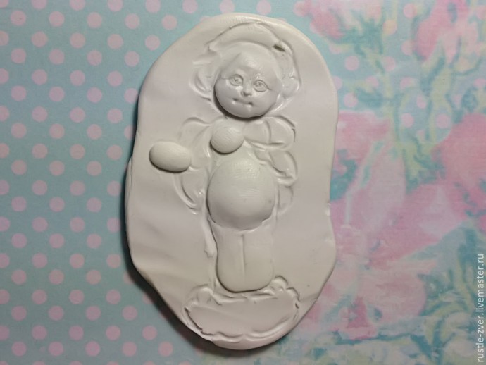Ангел с розочками из полимерной глины