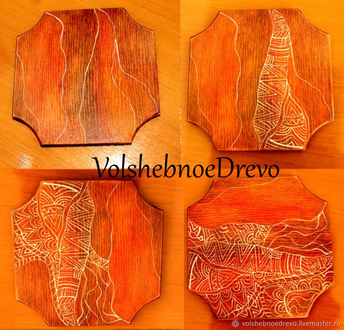 Расписываем подставки под горячее в этно-стиле