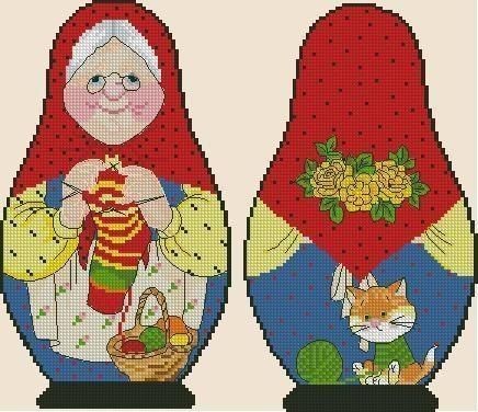 Матрешки для вышивки или жаккарда