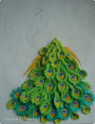 ​Павлин в технике квиллинга