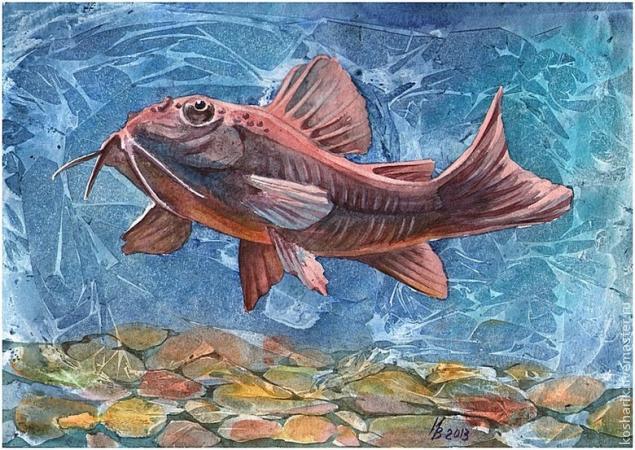 Рисуем рыбу акварелью: мастер-класс
