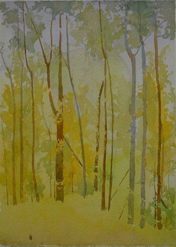 Урок рисования: лес акварелью