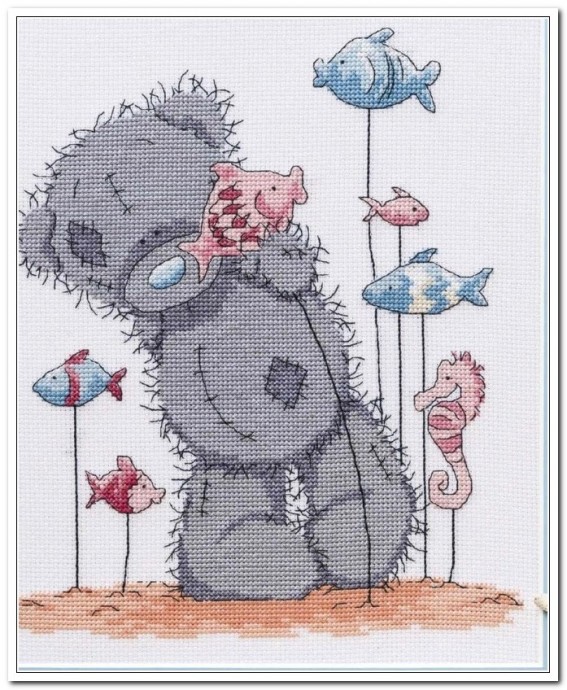 Вышивка крестиком: любимый мишка