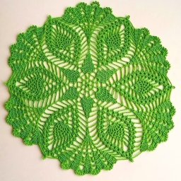 ​Зелёная салфетка крючком