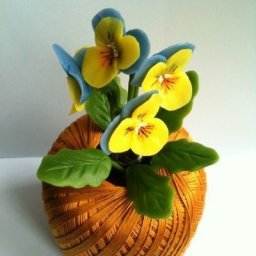 Анютины глазки из холодного фарфора: мастер-класс