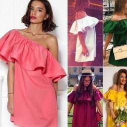 ​Как сшить платье с оборкой (воланом) на плечах