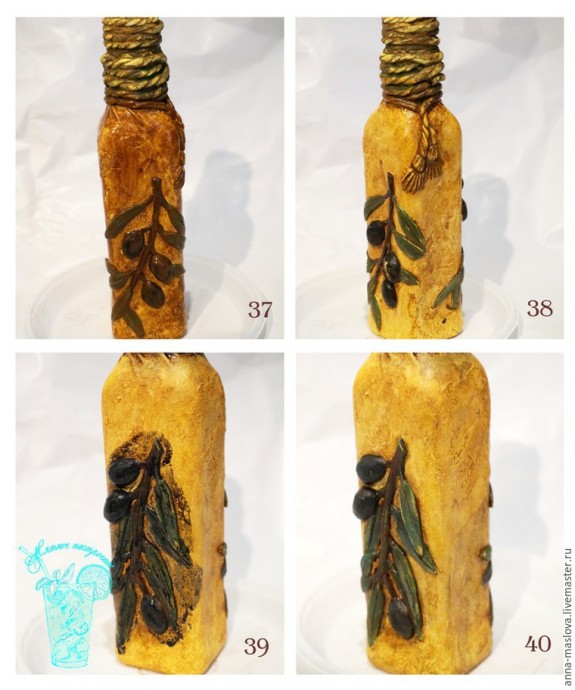 Декор бутылки для оливкового масла