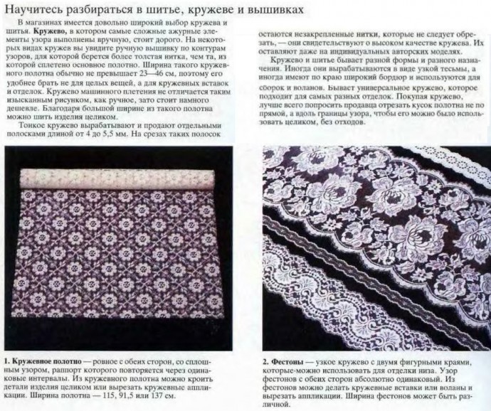 Кружево и кружевные аппликации