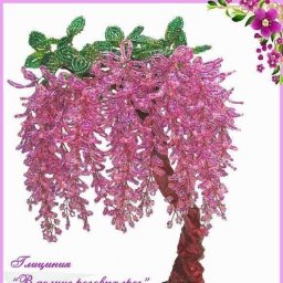 Очаровательна глициния из бисера своими руками