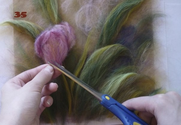 Прекрасные ирисы: живопись шерстью