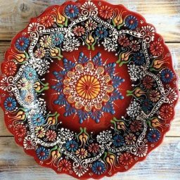 ​Примеры украшения тарелок в технике точечной росписи