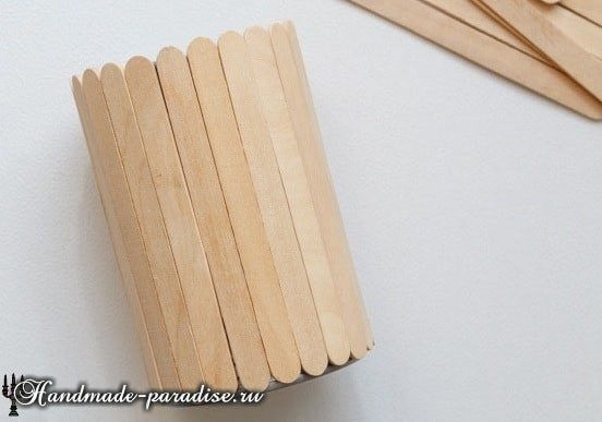 Вазочки из банок и палочек от мороженого